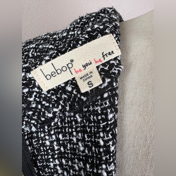 BeBop Monochrome Tweed Dress with Gold Accents size Small - Picture 3 of 7